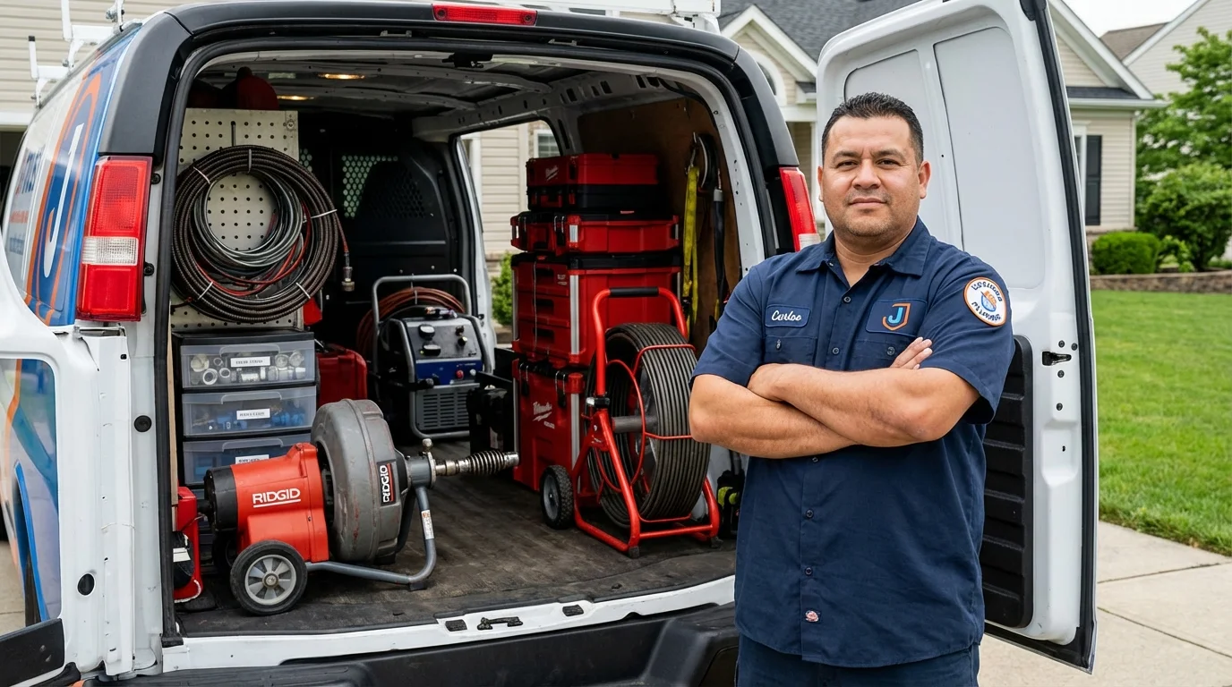 Professional drain cleaning equipment and Johns Plumbing LLC plumber in Willow Springs